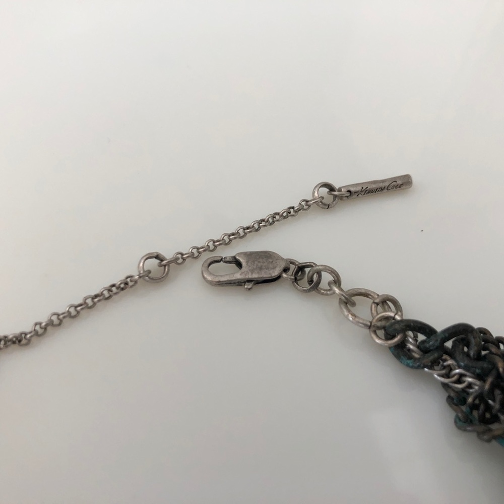 Kenneth Cole Gunmetal and Turquoise Twisted Chain - Picture 3 of 3